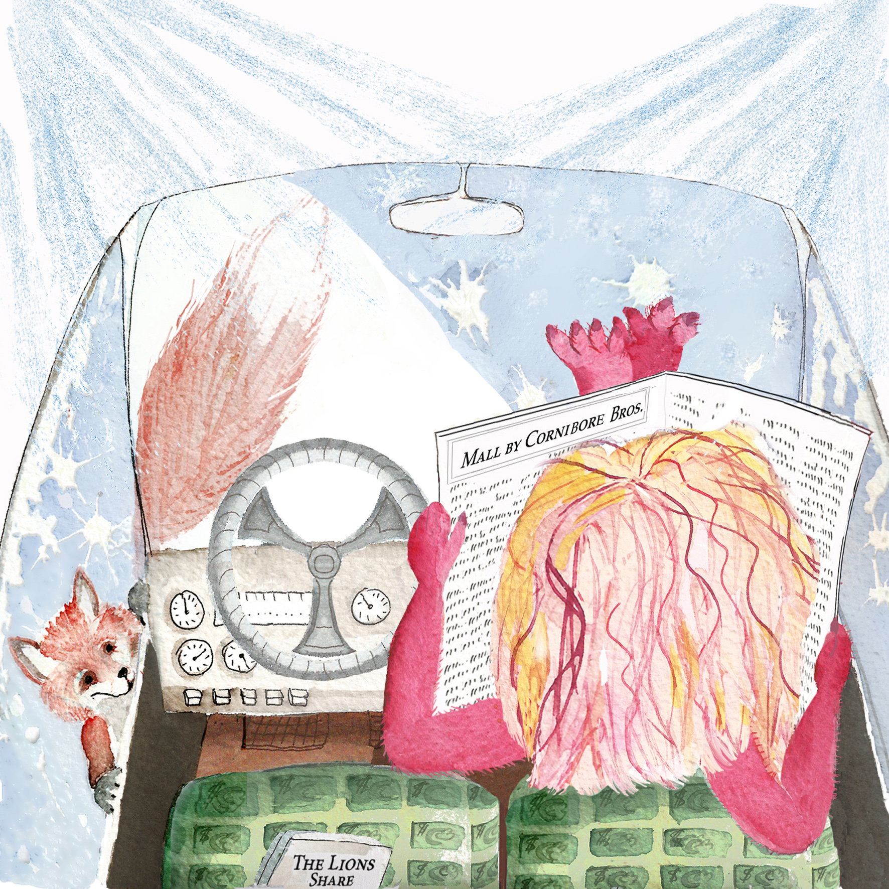 Mr. Carnibore at the car wash. Illustrated by Harriet Goitien