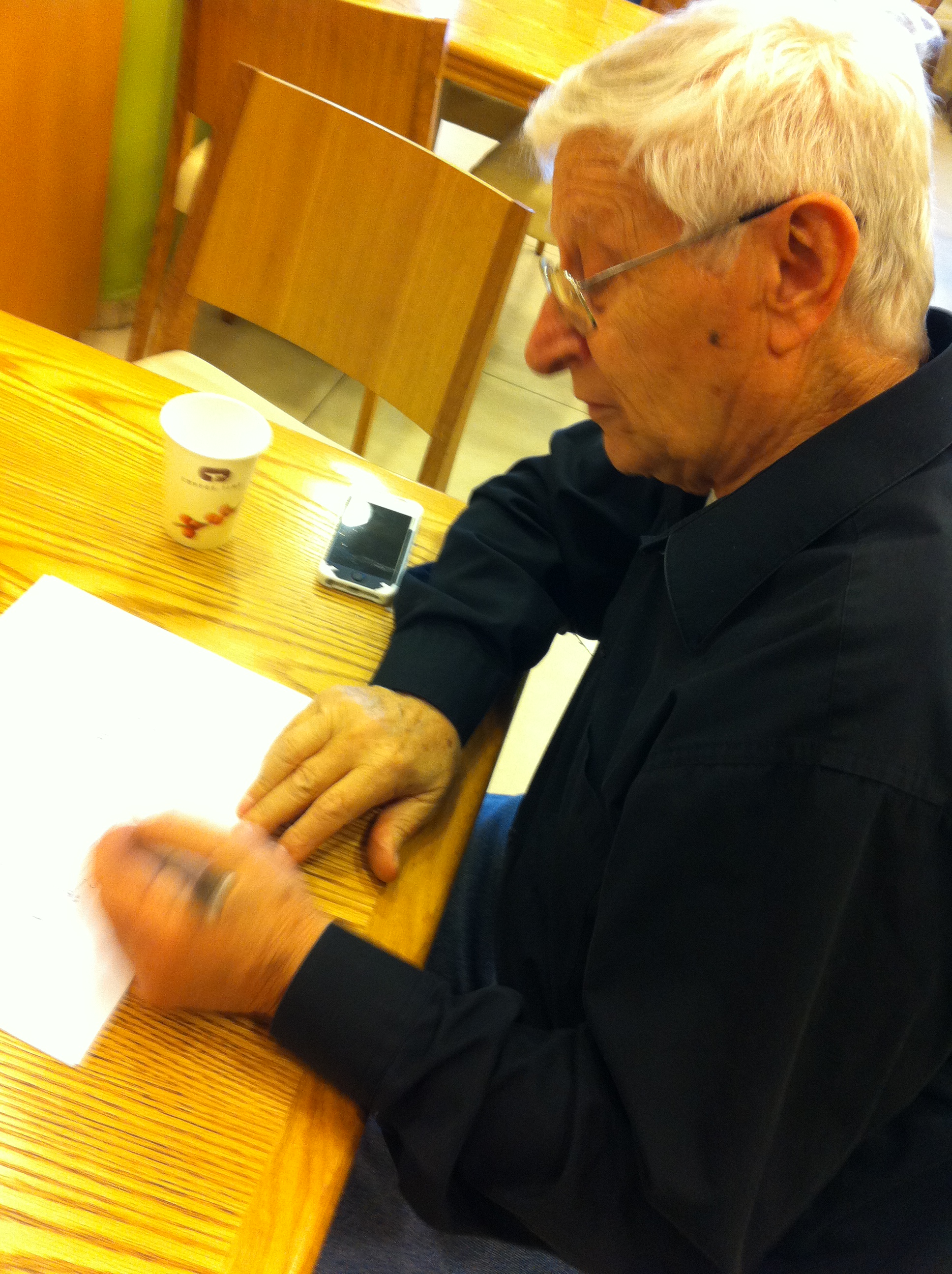 Hagai Choen working on a story