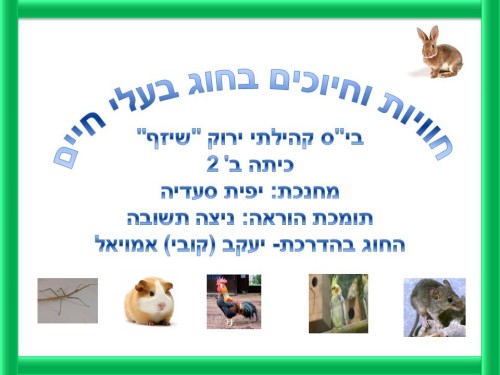 חוויות וחיוכים בחוג בעלי חיים כיתה ב’ 2 by yafitseadya - Illustrated by כתבו תלמידי כיתה ב' 2 בהנחיית המחנכת יפית סעדיה - Ourboox.com