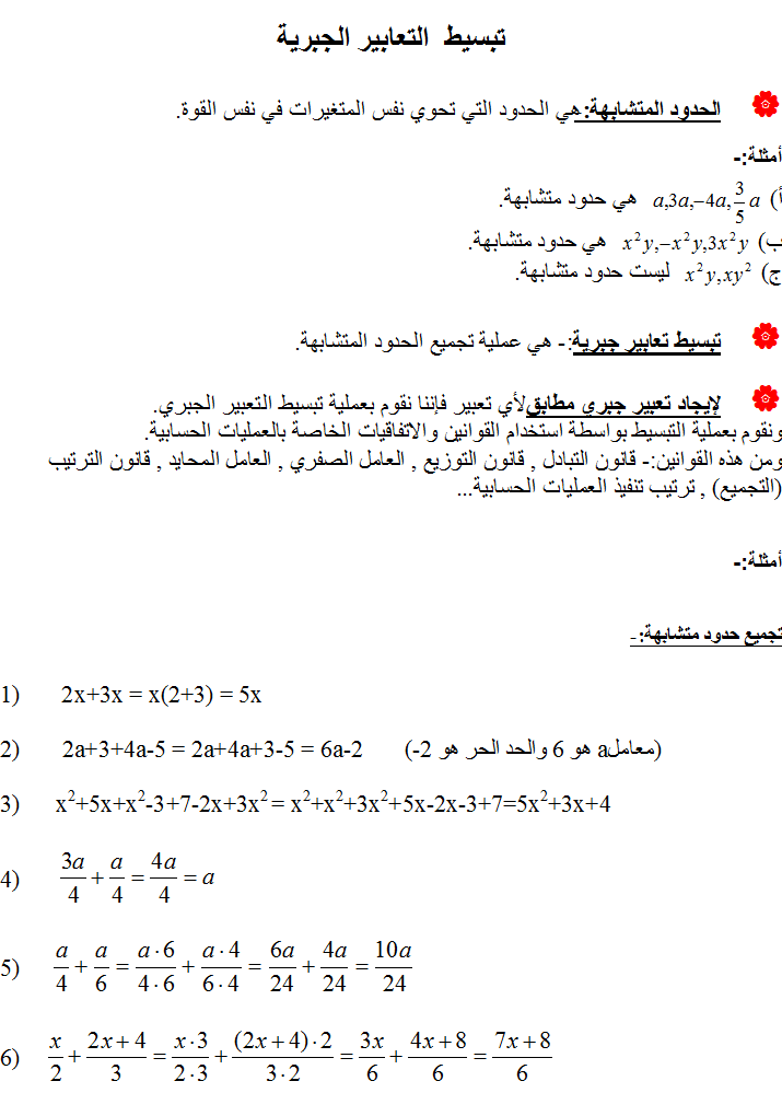 التعابير الجبرية by hala egbaria - Illustrated by هالة اغبارية & يوسف اغبارية & وجدان محاجنة - Ourboox.com