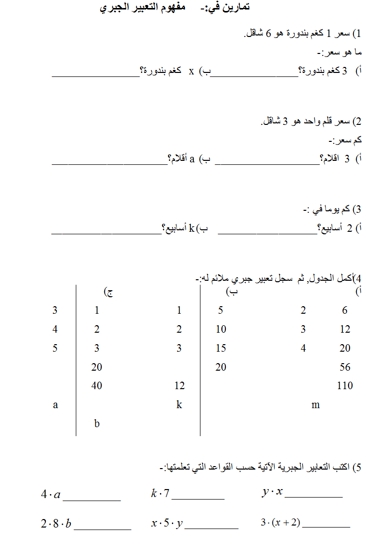 التعابير الجبرية by hala egbaria - Illustrated by هالة اغبارية & يوسف اغبارية & وجدان محاجنة - Ourboox.com