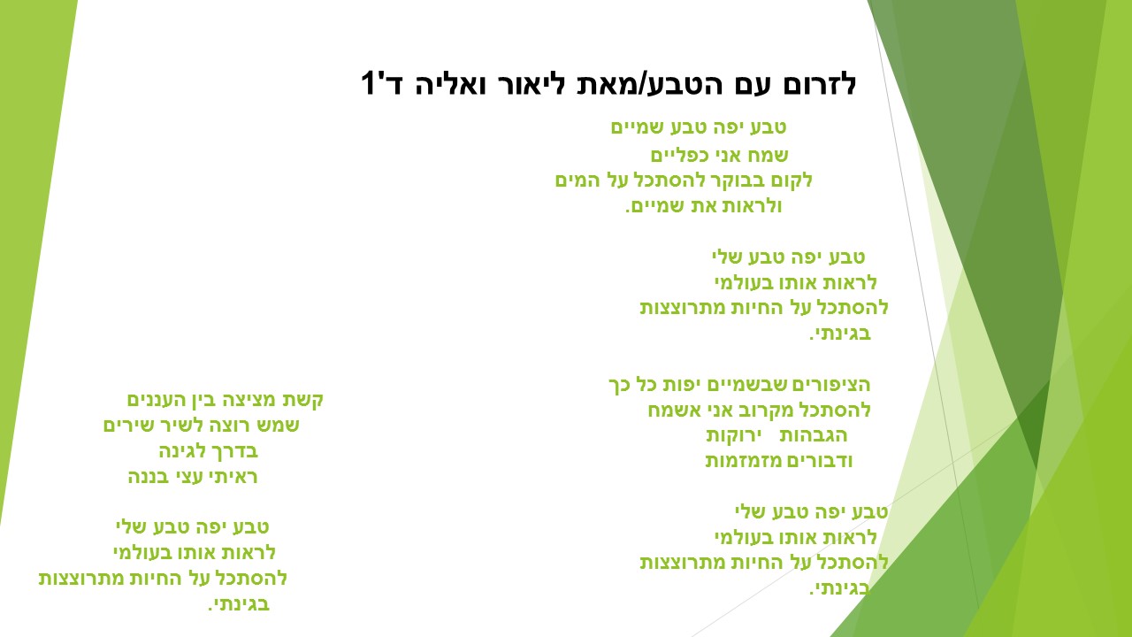 שירת הטבע by ARIELA A. - Illustrated by תלמידי כיתות ד