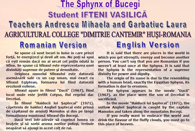 7 WONDERS OF YOUR COUNTRY The Agricultural College ”Dimitrie Cantemir” HUSI – ROMANIA Teachers coordinators Andrescu Mihaela and Garbatiuc Laura by Andrescu Mihaela - Ourboox.com