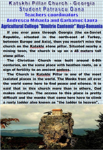 7 WONDERS OF YOUR COUNTRY The Agricultural College ”Dimitrie Cantemir” HUSI – ROMANIA Teachers coordinators Andrescu Mihaela and Garbatiuc Laura by Andrescu Mihaela - Ourboox.com