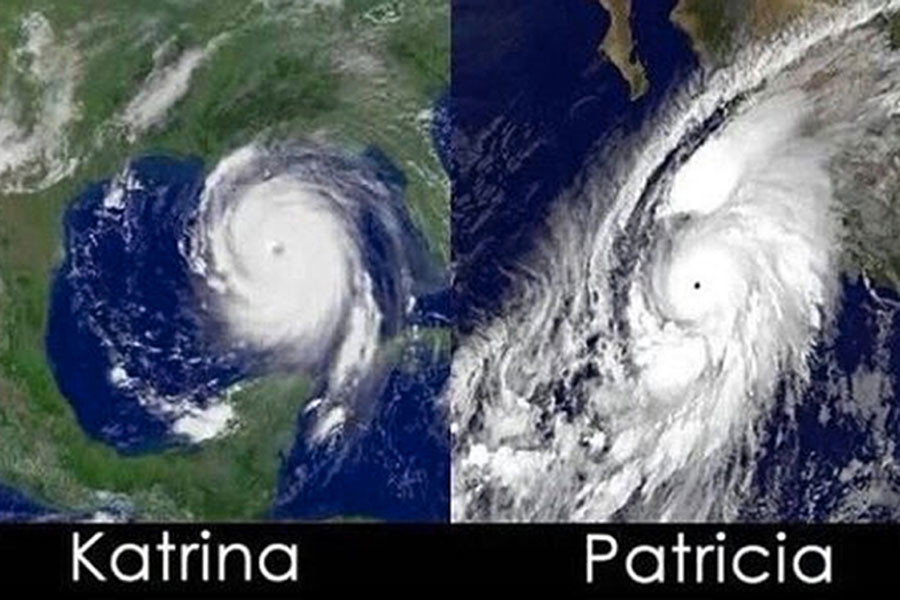 This is a picture of the two most powerful hurricanes