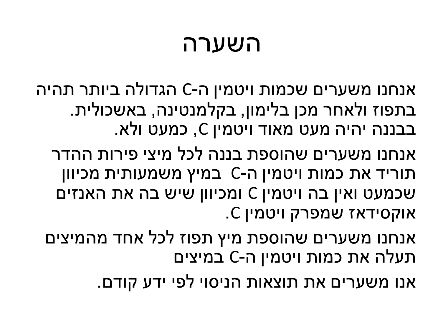 השפעת תערובות של פירות על כמות ויטמין ה-C by Roey Hayoon - Ourboox.com