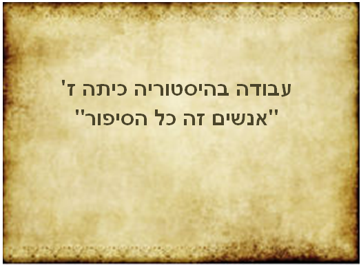 “עבודה בהיסטוריה כיתה ז’ – “אנשים זה כל הסיפור by nimrod slutzky - Ourboox.com