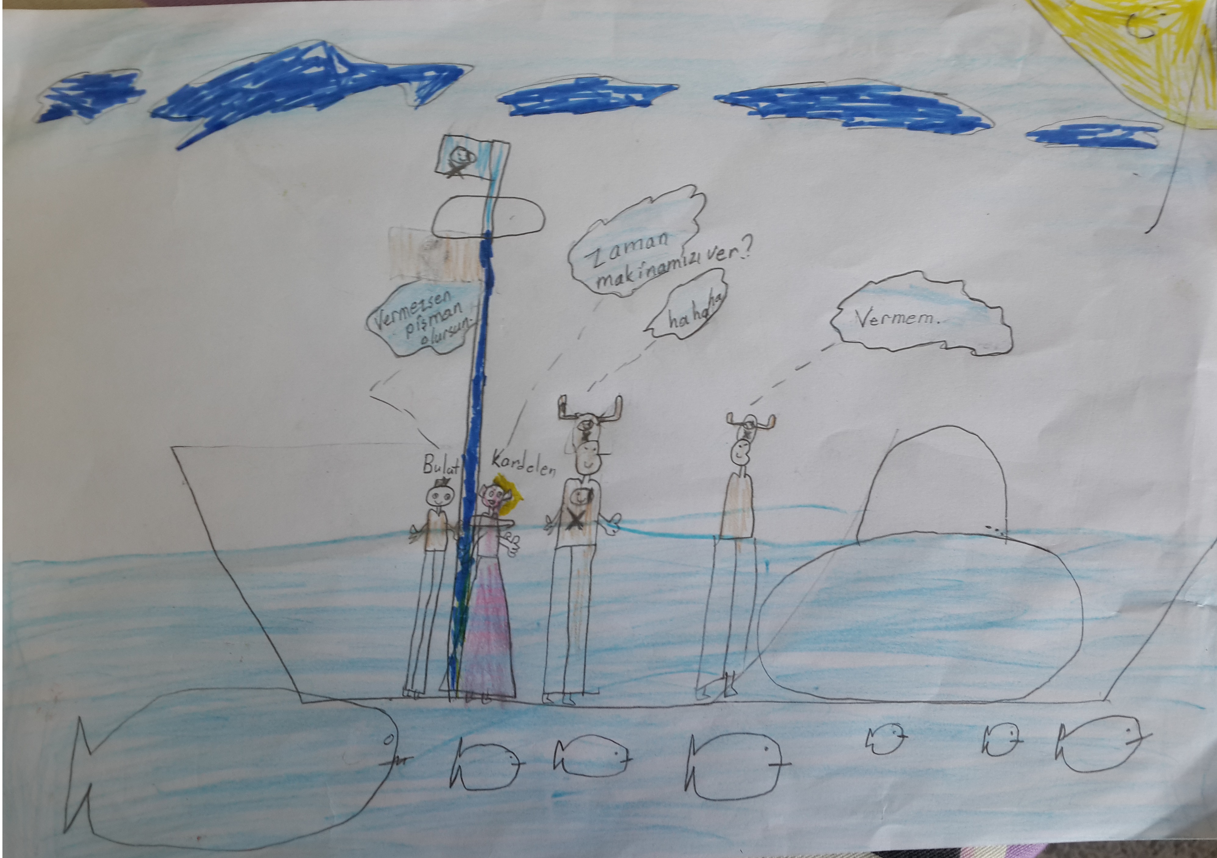 Kardelen ile Bulut Korsanlara Karşı by idris KALINSAZLIOĞLU - Illustrated by 3/B SINIFI ÖĞRENCİLERİ - Ourboox.com