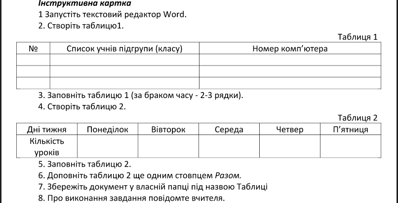 Додавання, редагування та форматування таблиць by Paslavska Alina - Ourboox.com