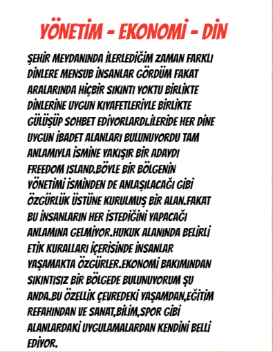 FREEDOM ISLAND by Mehmet Ozoncel Anatolian High School - Illustrated by Berkay ACIMIŞ - Ourboox.com