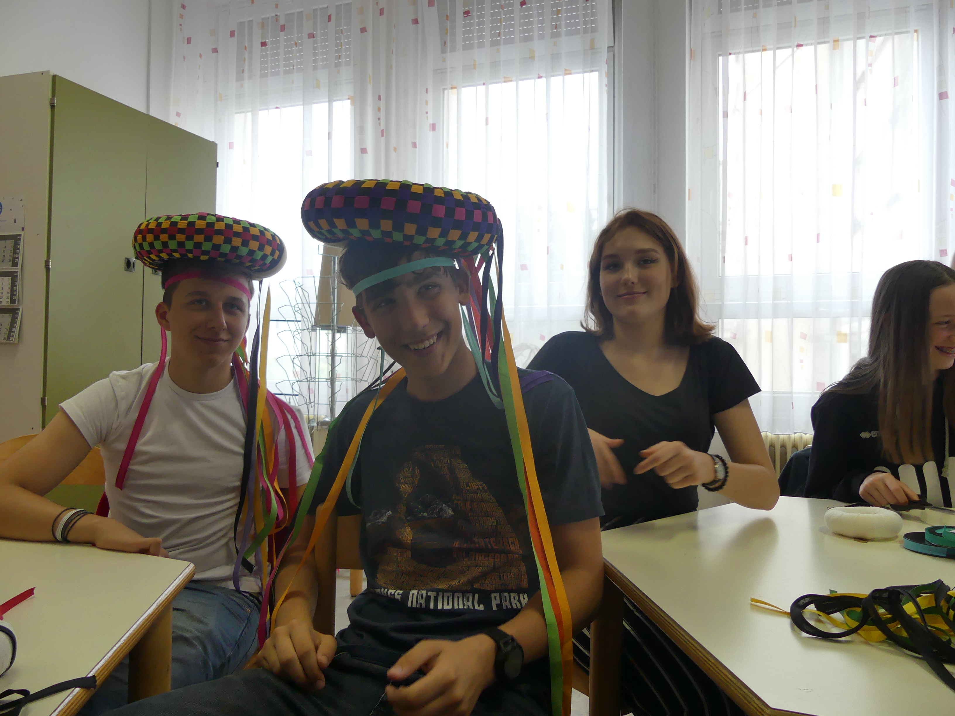 over here we made traditional hat used for carrying things