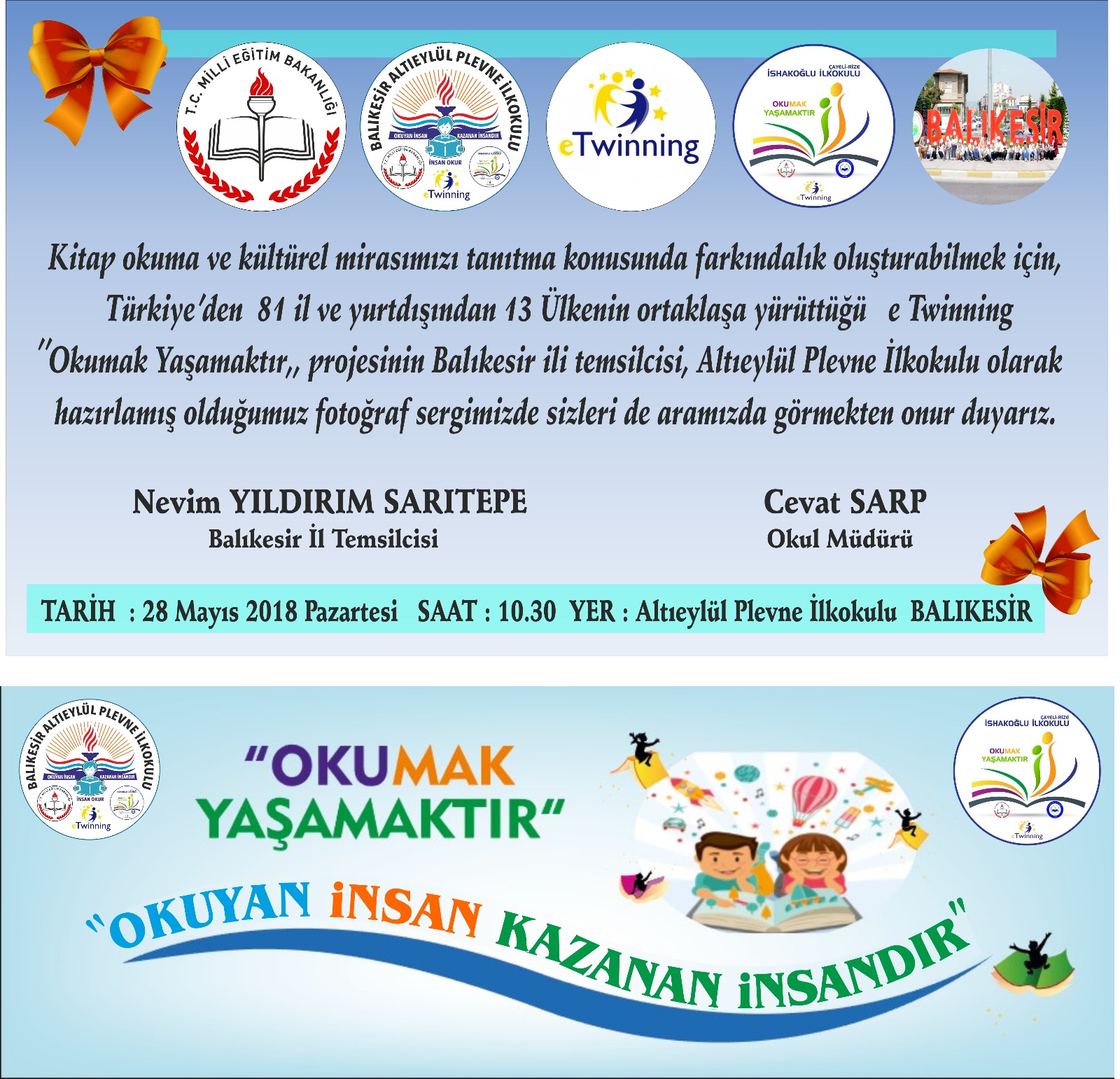 SERGİ DAVETİYEMİZ VE SERGİDE HEDİYE ETTİĞİMİZ KİTAP AYRAÇLARIMIZ