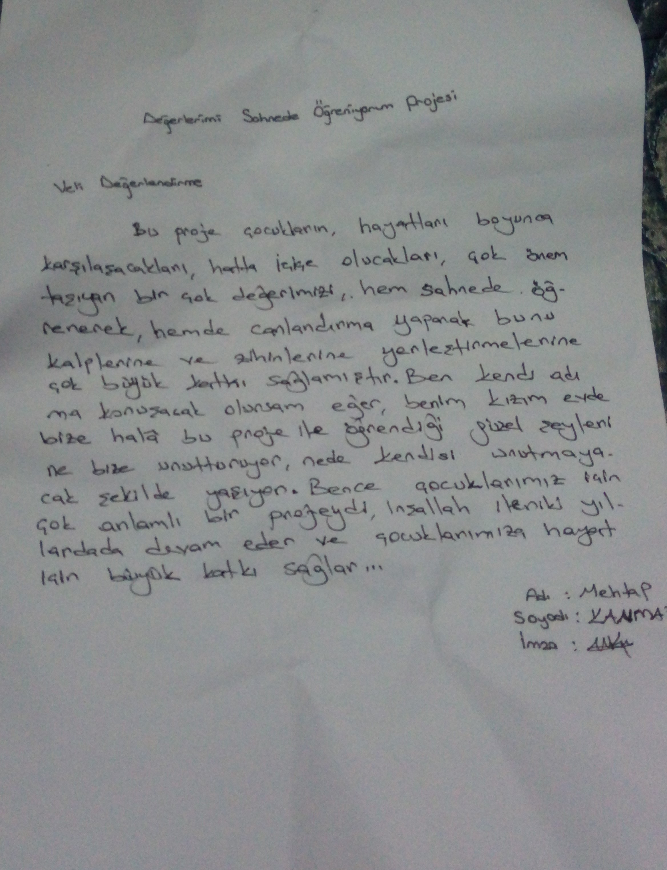 VELİ DEĞERLENDİRME by Saniye AÇIKALIN - Ourboox.com