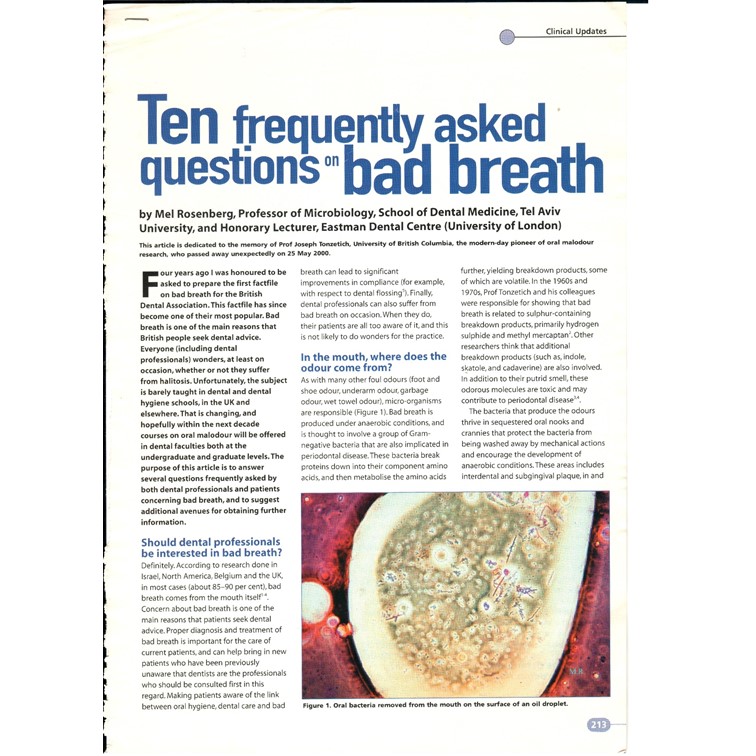 Ten frequently asked questions on bad breath by Mel Rosenberg - מל רוזנברג - Ourboox.com