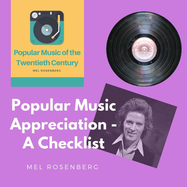 Popular Music Appreciation – The Checklist by Mel Rosenberg - מל רוזנברג - Ourboox.com