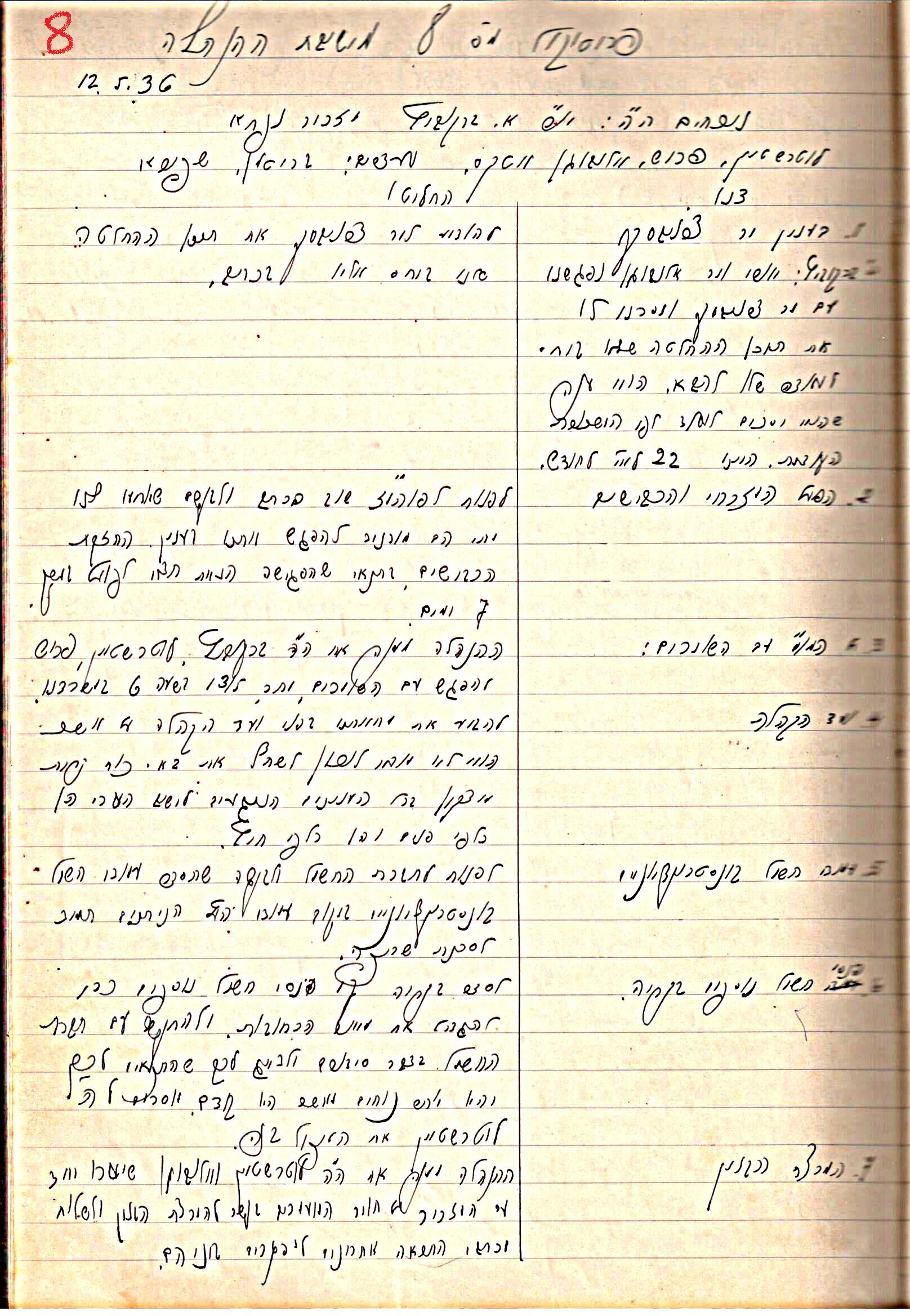 פרוטוקול 1- הנהלה – 27.5.37 – 20.3.35 by riki deri - Illustrated by מוזיאון בית גרושקביץ / כרך1 - Ourboox.com