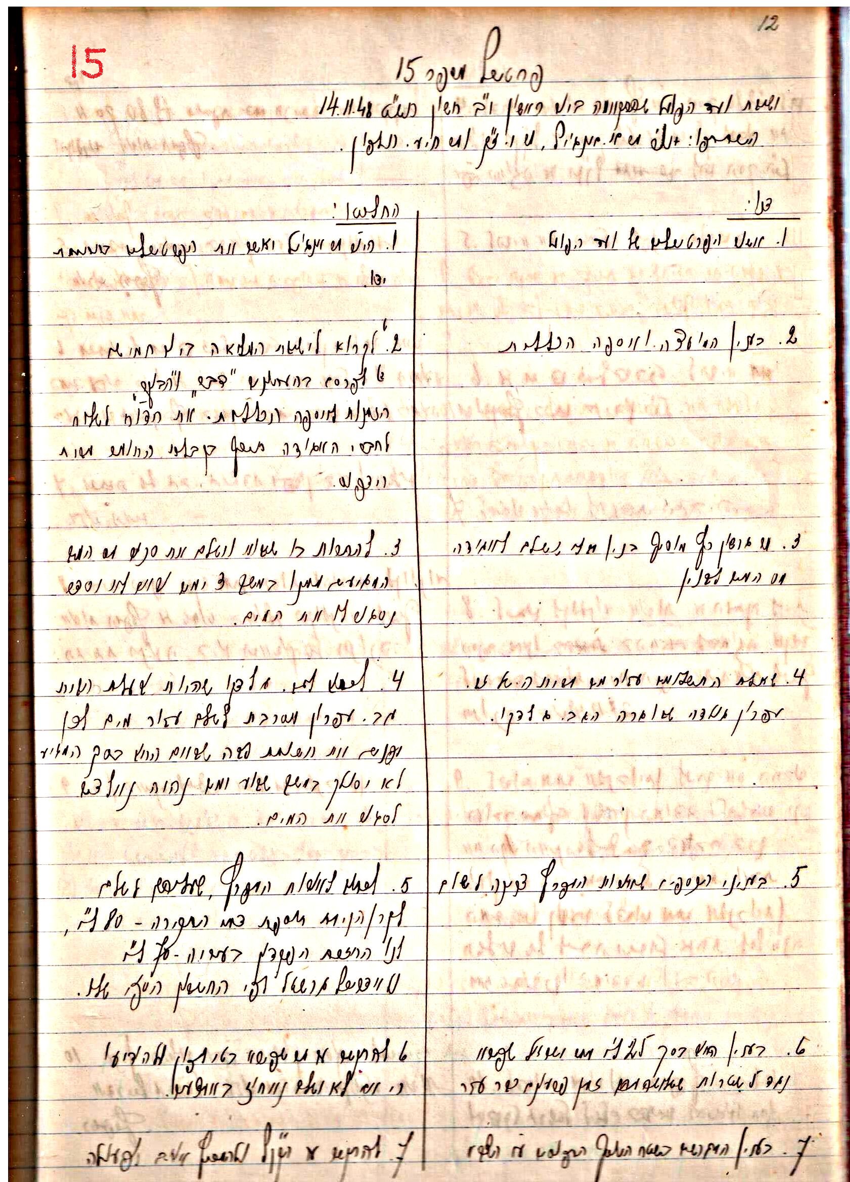 פרוטוקול 3 – הנהלה – 23.11.54 – 22.8.48 by riki deri - Illustrated by מוזיאון בית גרושקביץ - Ourboox.com