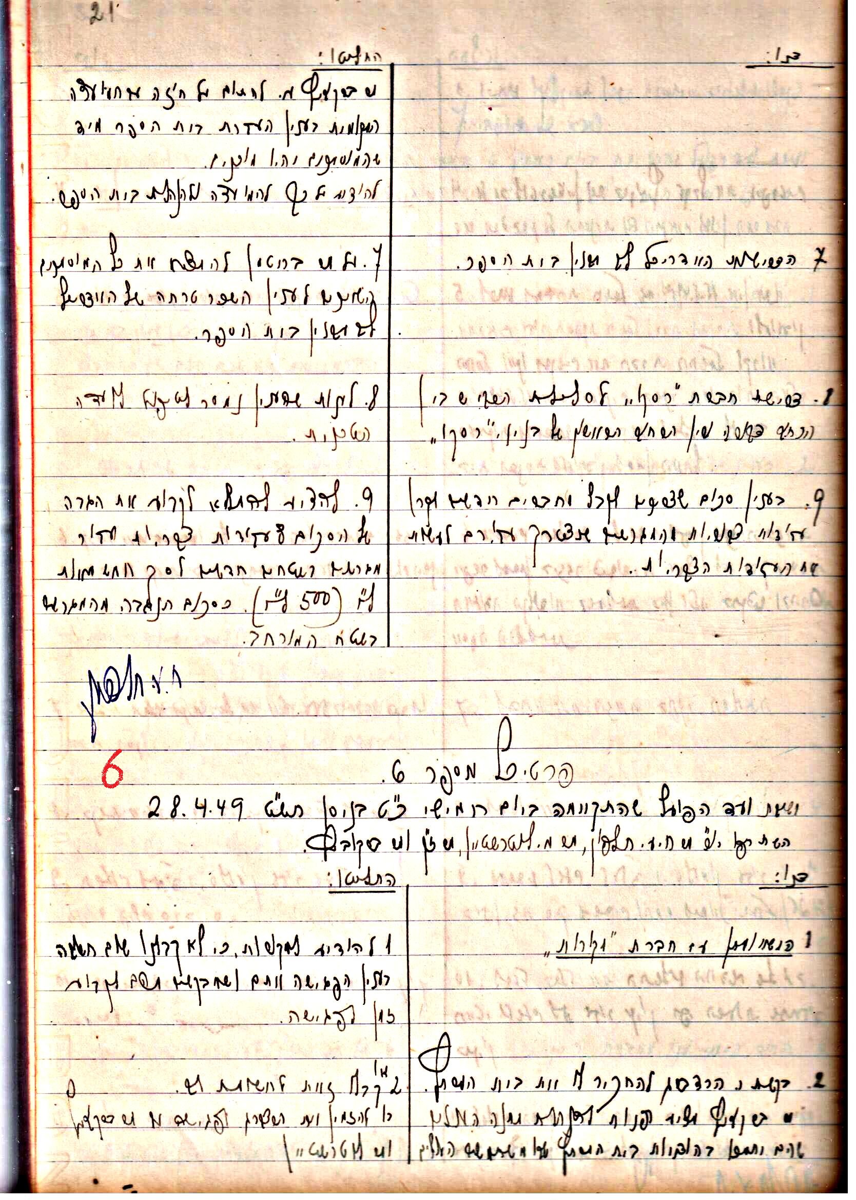 פרוטוקול 3 – הנהלה – 23.11.54 – 22.8.48 by riki deri - Illustrated by מוזיאון בית גרושקביץ - Ourboox.com