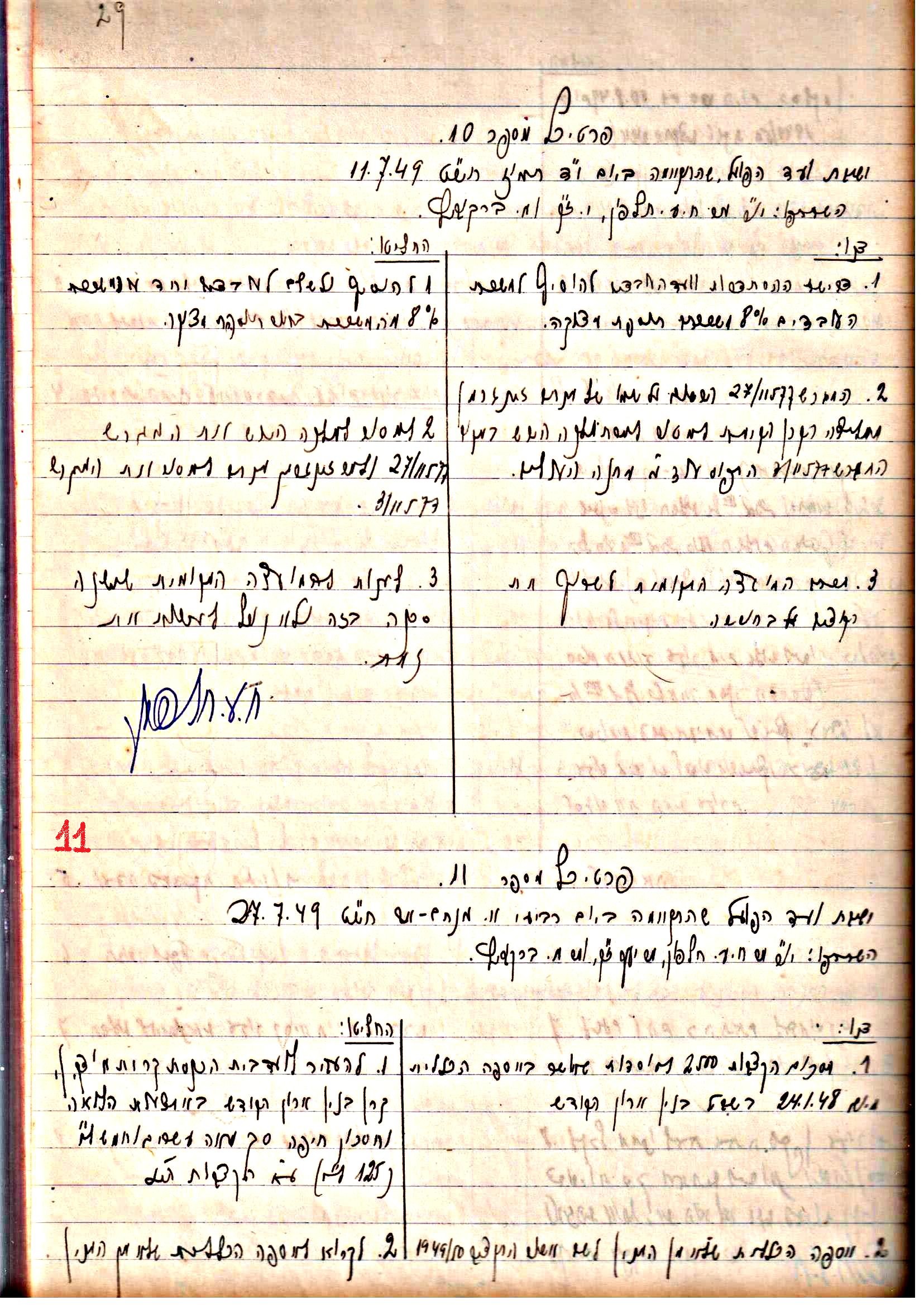 פרוטוקול 3 – הנהלה – 23.11.54 – 22.8.48 by riki deri - Illustrated by מוזיאון בית גרושקביץ - Ourboox.com