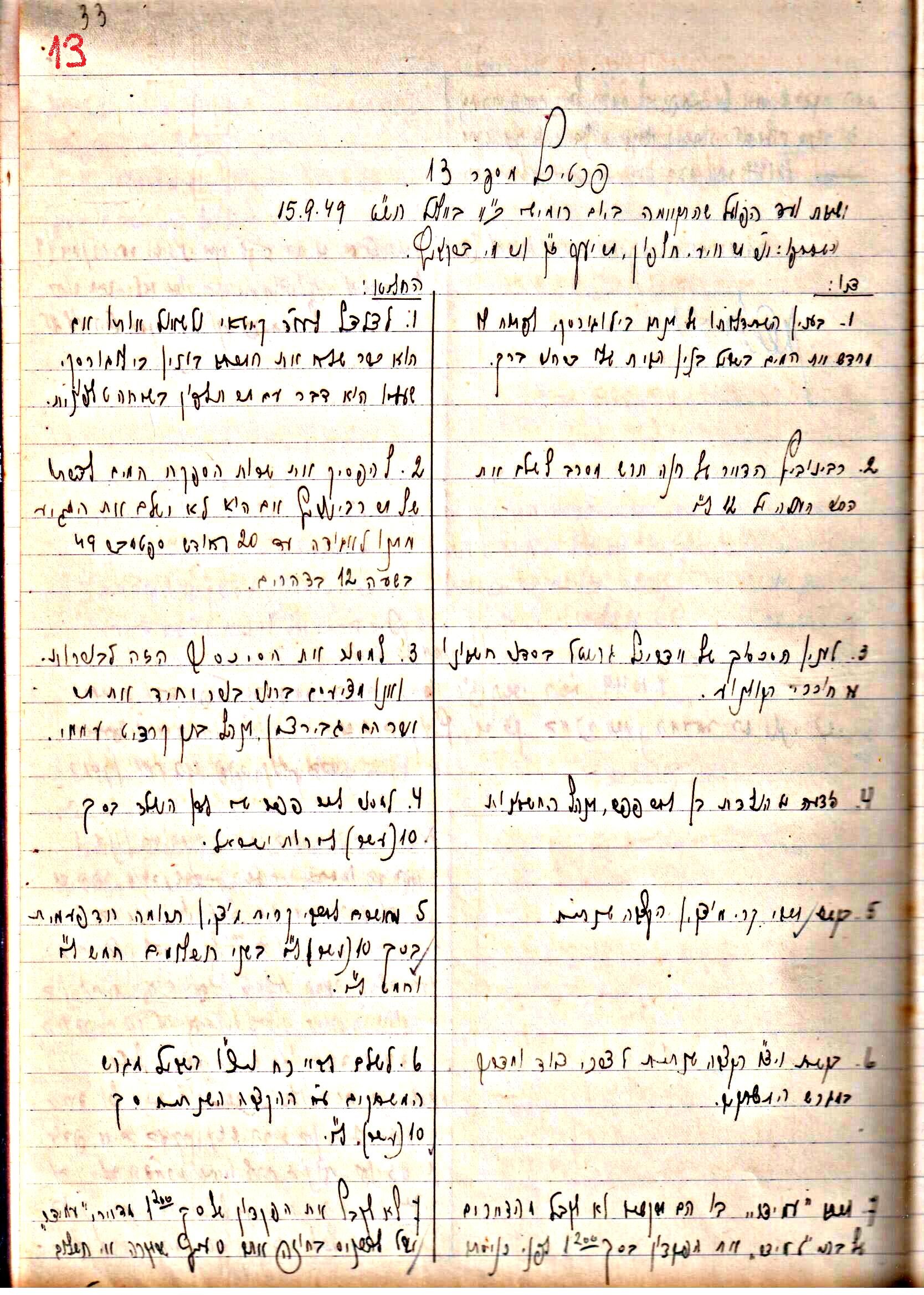 פרוטוקול 3 – הנהלה – 23.11.54 – 22.8.48 by riki deri - Illustrated by מוזיאון בית גרושקביץ - Ourboox.com