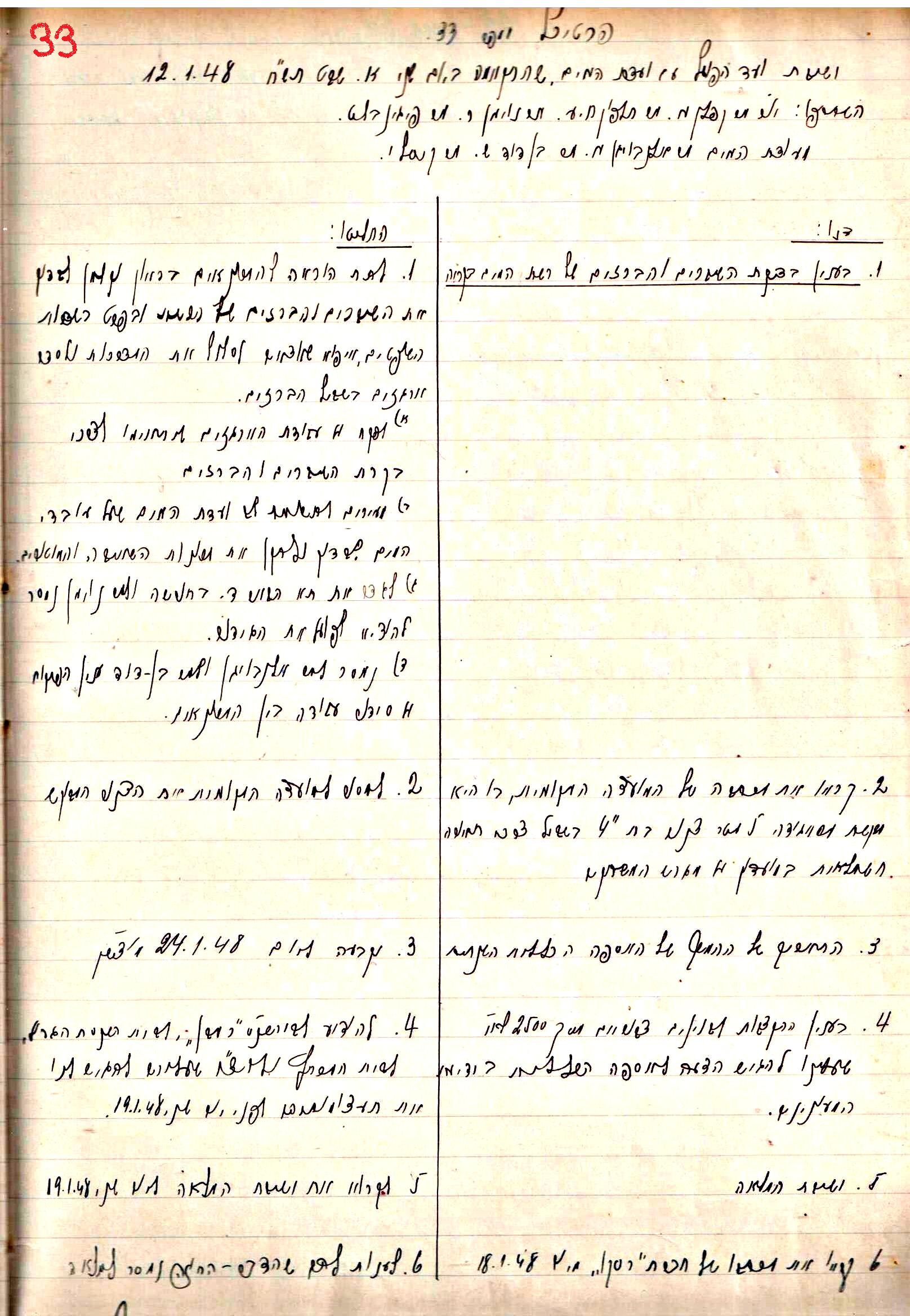 פרוטוקול 2 – הנהלה – 18.7.48 – 27.7.37 by riki deri - Illustrated by מוזיאון בית גרושקביץ / כרך 2 - Ourboox.com