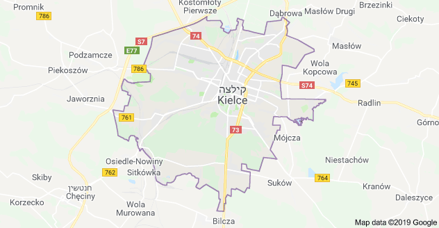 מפת העיר קילצה בפולין