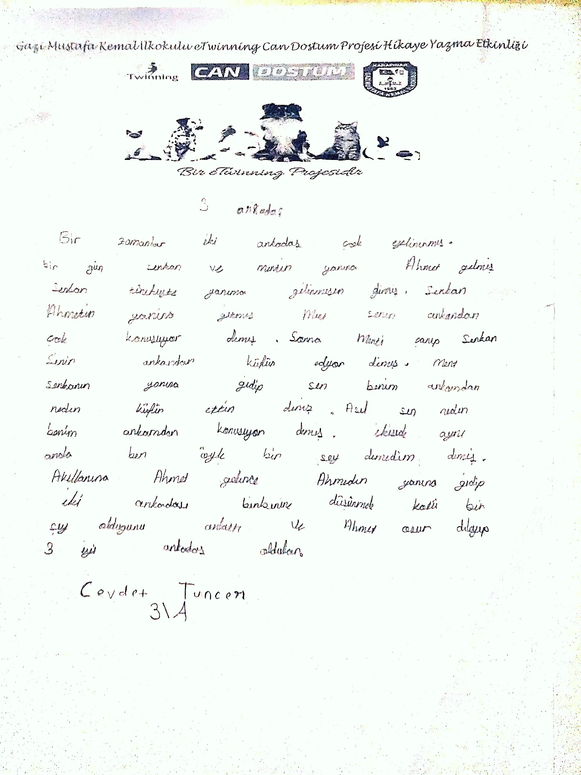 GAZİ MUSTAFA KEMAL İLKOKULU 3/A SINIFI CAN DOSTUM HİKAYELERİ by Ali Reyhan Taşdemir - Ourboox.com