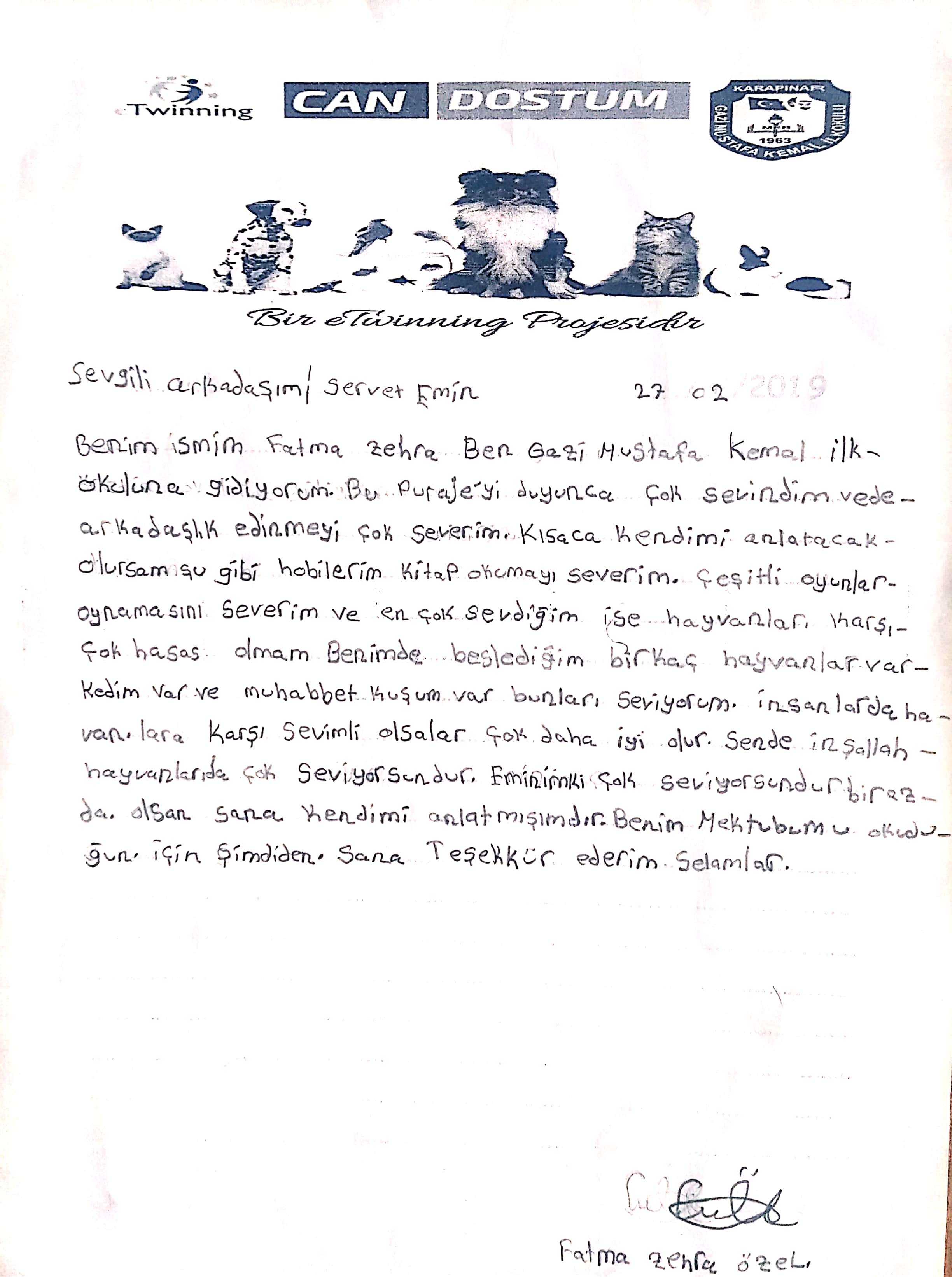 GAZİ MUSTAFA KEMAL İLKOKULU 3/A SINIFI CAN DOSTUM MEKTUPLARI by Ali Reyhan Taşdemir - Ourboox.com