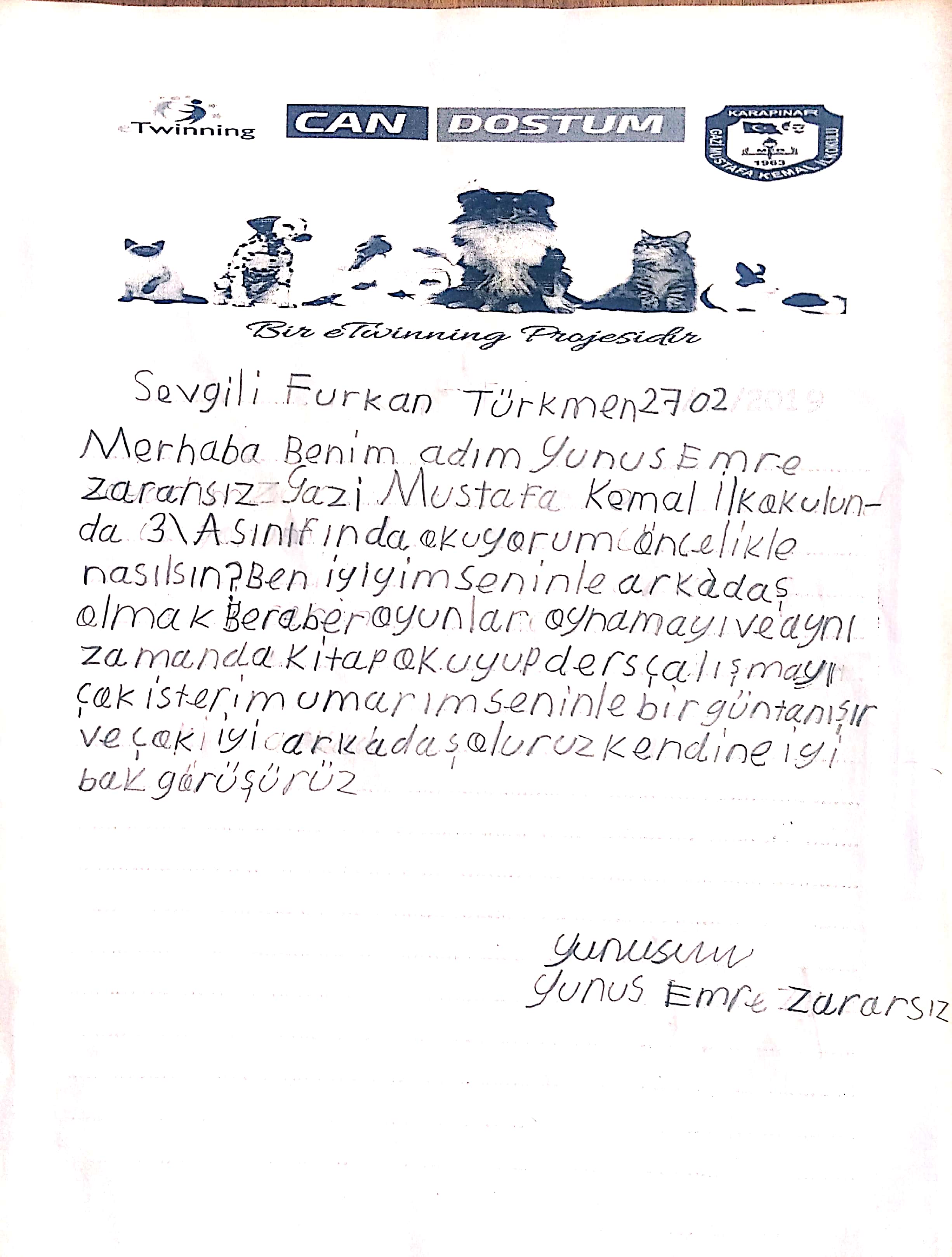 GAZİ MUSTAFA KEMAL İLKOKULU 3/A SINIFI CAN DOSTUM MEKTUPLARI by Ali Reyhan Taşdemir - Ourboox.com