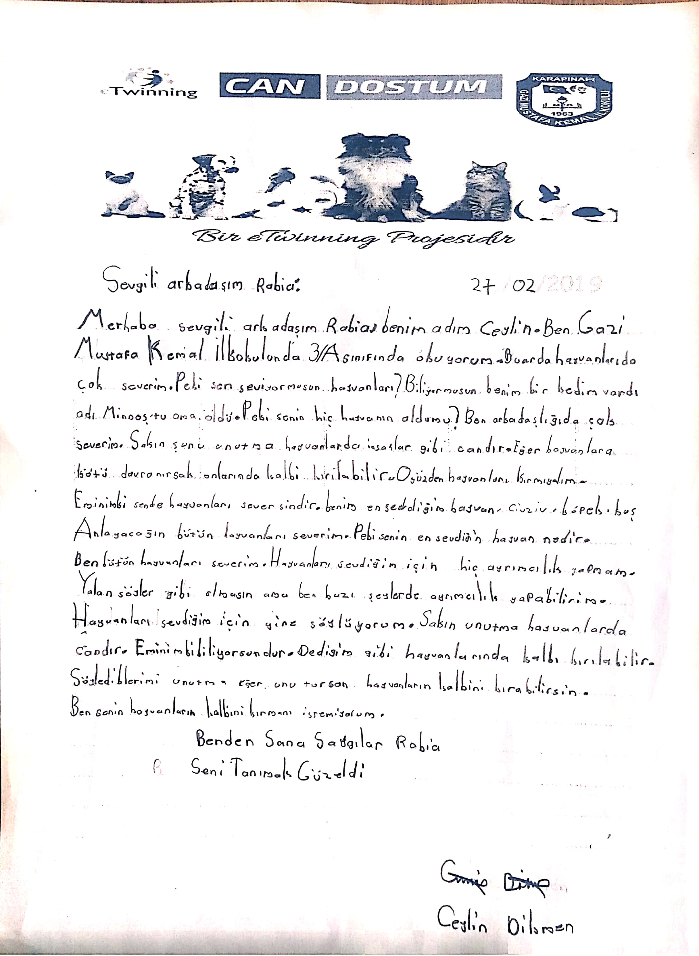 GAZİ MUSTAFA KEMAL İLKOKULU 3/A SINIFI CAN DOSTUM MEKTUPLARI by Ali Reyhan Taşdemir - Ourboox.com