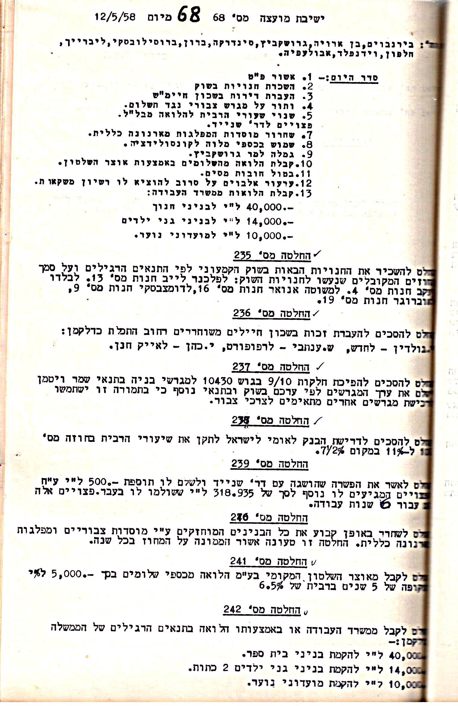 פרוטוקול 5 – הנהלה – 26.10.59 – 6.10.55 by riki deri - Illustrated by  מוזיאון בית גרושקביץ / כרך 5 - Ourboox.com