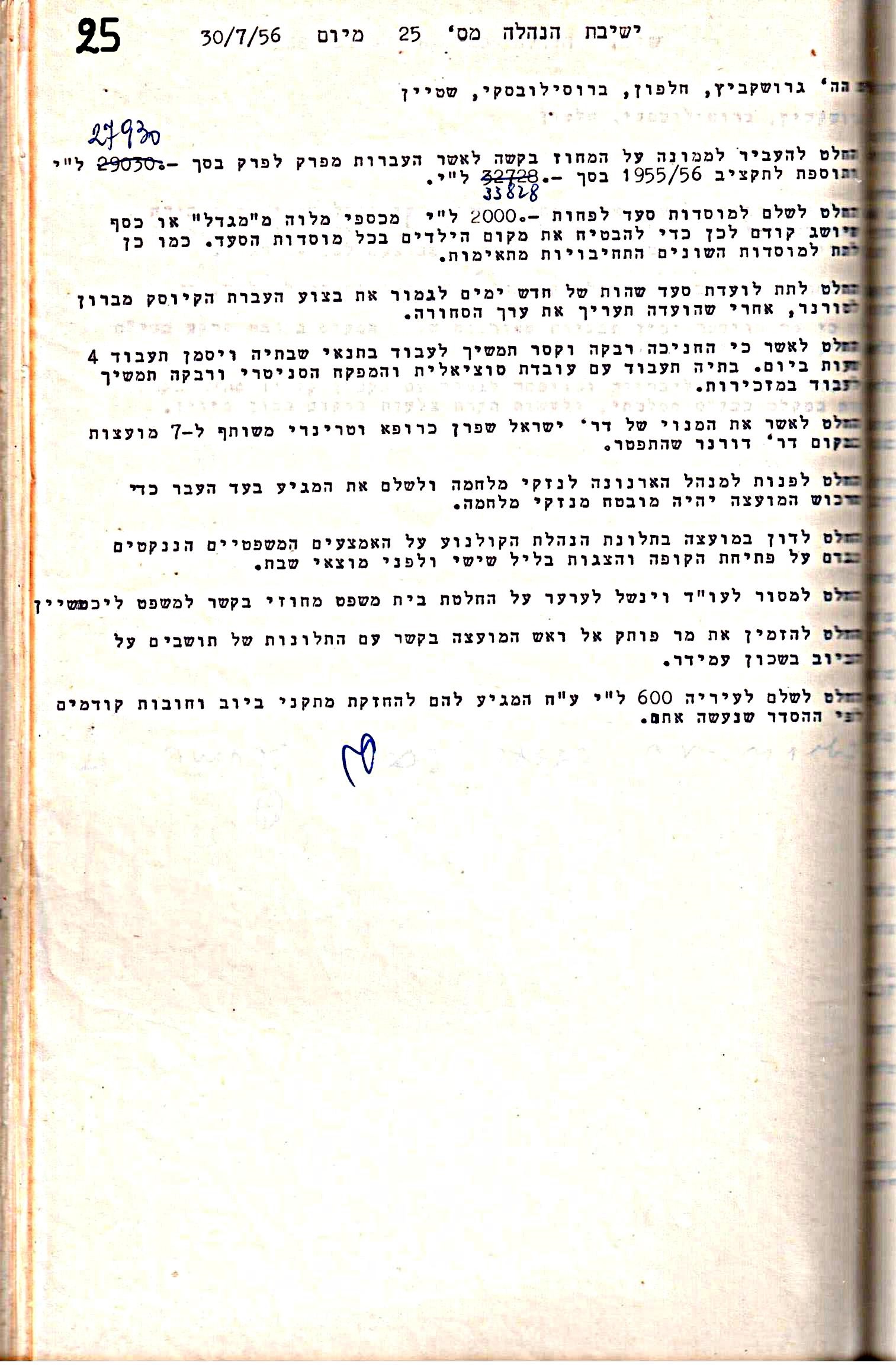 פרוטוקול 5 – הנהלה – 26.10.59 – 6.10.55 by riki deri - Illustrated by  מוזיאון בית גרושקביץ / כרך 5 - Ourboox.com