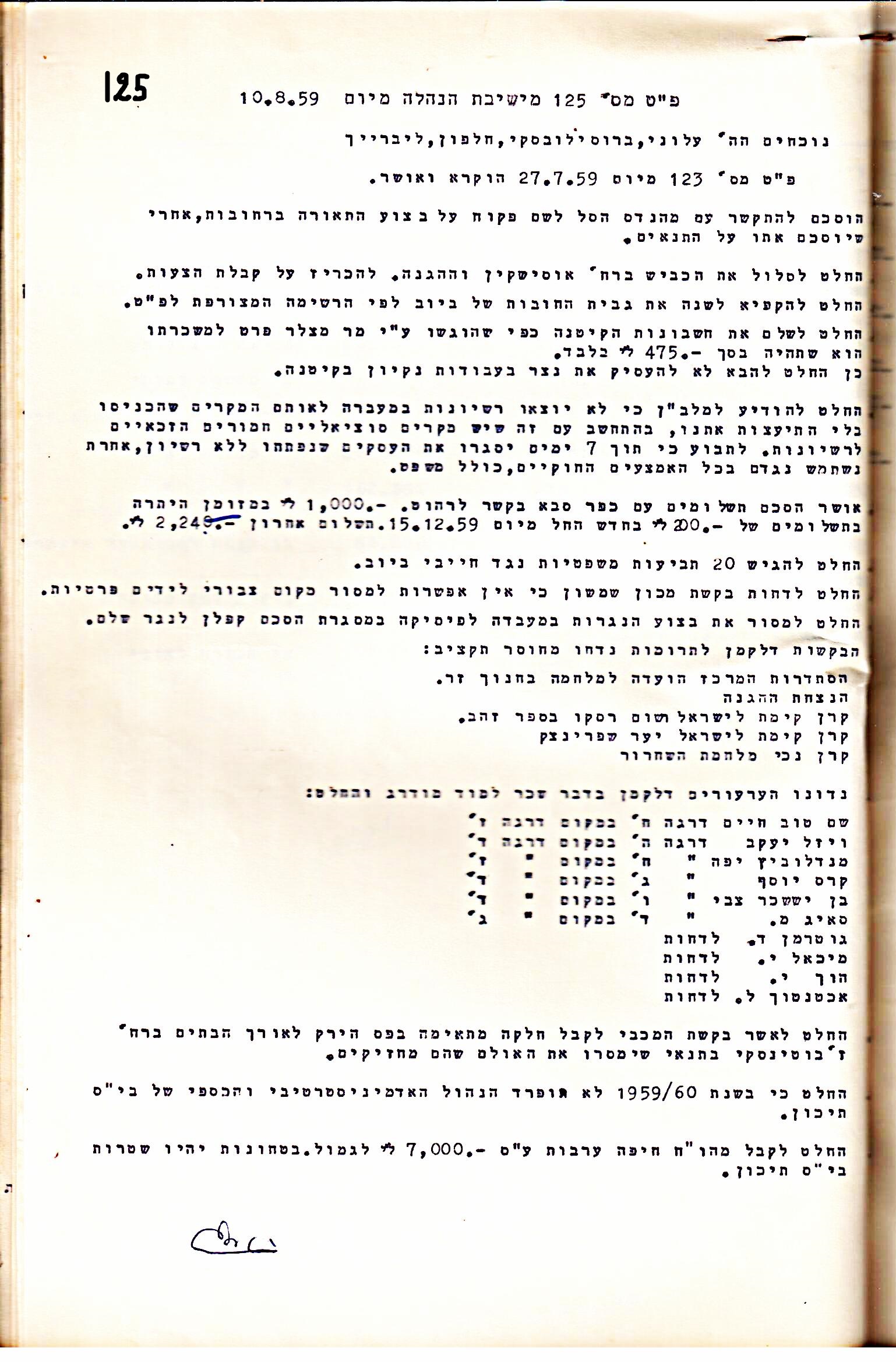 פרוטוקול 5 – הנהלה – 26.10.59 – 6.10.55 by riki deri - Illustrated by  מוזיאון בית גרושקביץ / כרך 5 - Ourboox.com