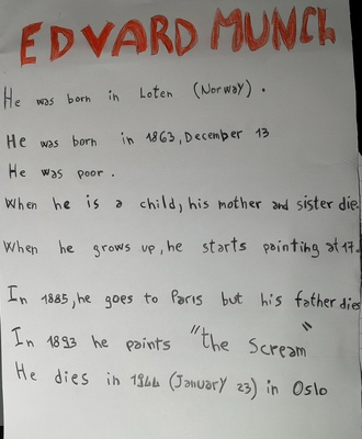 Edvard Munch by Tiziana Buonocore - Illustrated by CECCANO PRIMARY SCHOOL- COLLEFERRO PRIMARY SCHOOL - RUDA ŚLAKA PRIMARY SCHOOL - KOMOTINI PRIMARY SCHOOL - Ourboox.com