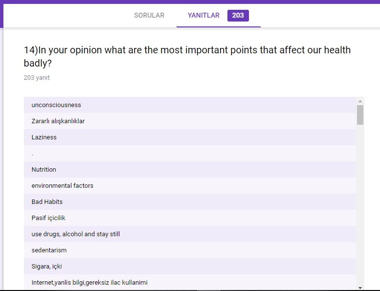“For My Health” project start-up survey(teacher and student ) answers by sebahattin akansel - Illustrated by Sebahattin AKANSEL and Nesrin KURT - Ourboox.com