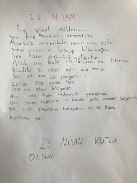 23 NİSAN YARATICI YAZMA ÇALIŞMALARI by zeynep özdemir - Ourboox.com