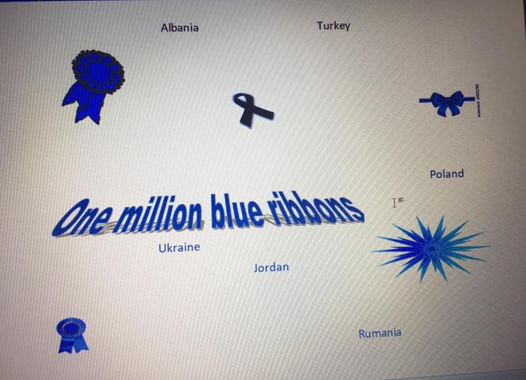 One million blue ribbons-Shejnaze Juka school-Shkoder-Albania by Etleva renci - Illustrated by Etleva Prenci - Ourboox.com