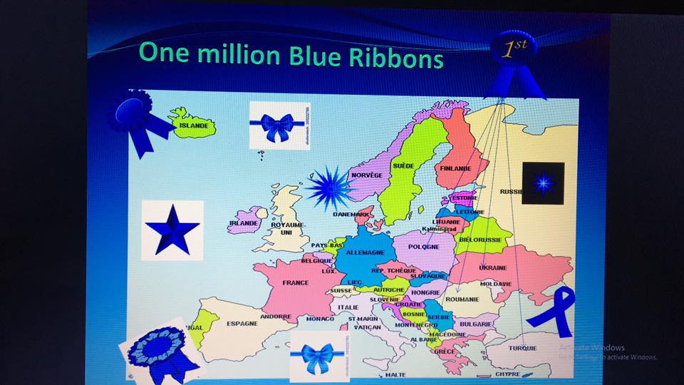 One million blue ribbons-Shejnaze Juka school-Shkoder-Albania by Etleva renci - Illustrated by Etleva Prenci - Ourboox.com