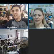 Students from different schools are in communication