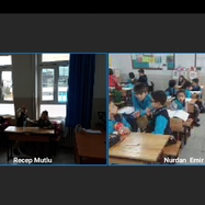 Students from different schools are in communication