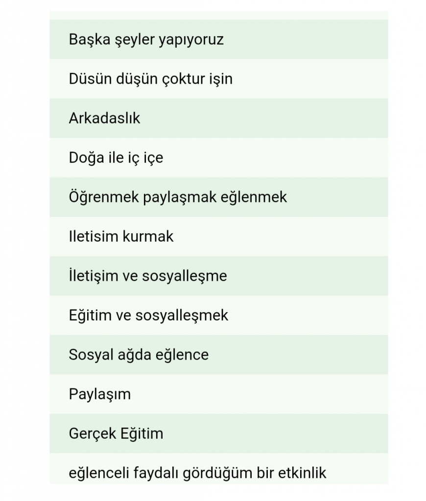 Öğrenci Proje Değerlendirmesi Anket Sonuçları by Arzu YILMAZ YETİMOĞLU - Illustrated by Benim Okul Bahçem - Ourboox.com