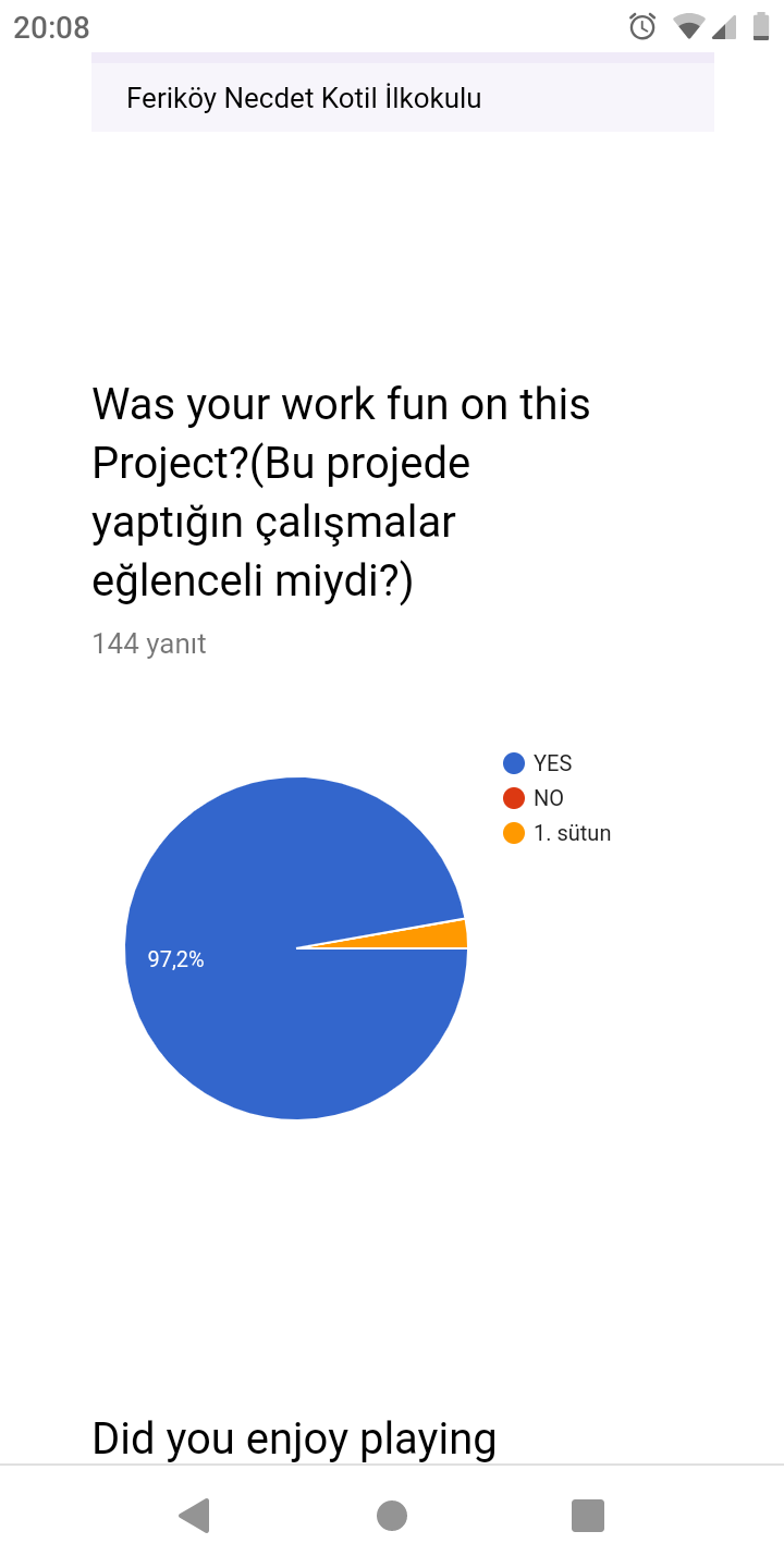 CHİLDREN GAMES OLIMPICS PROJECTS STUDENTS SURVEY RESULTS by Özlem Taş - Ourboox.com
