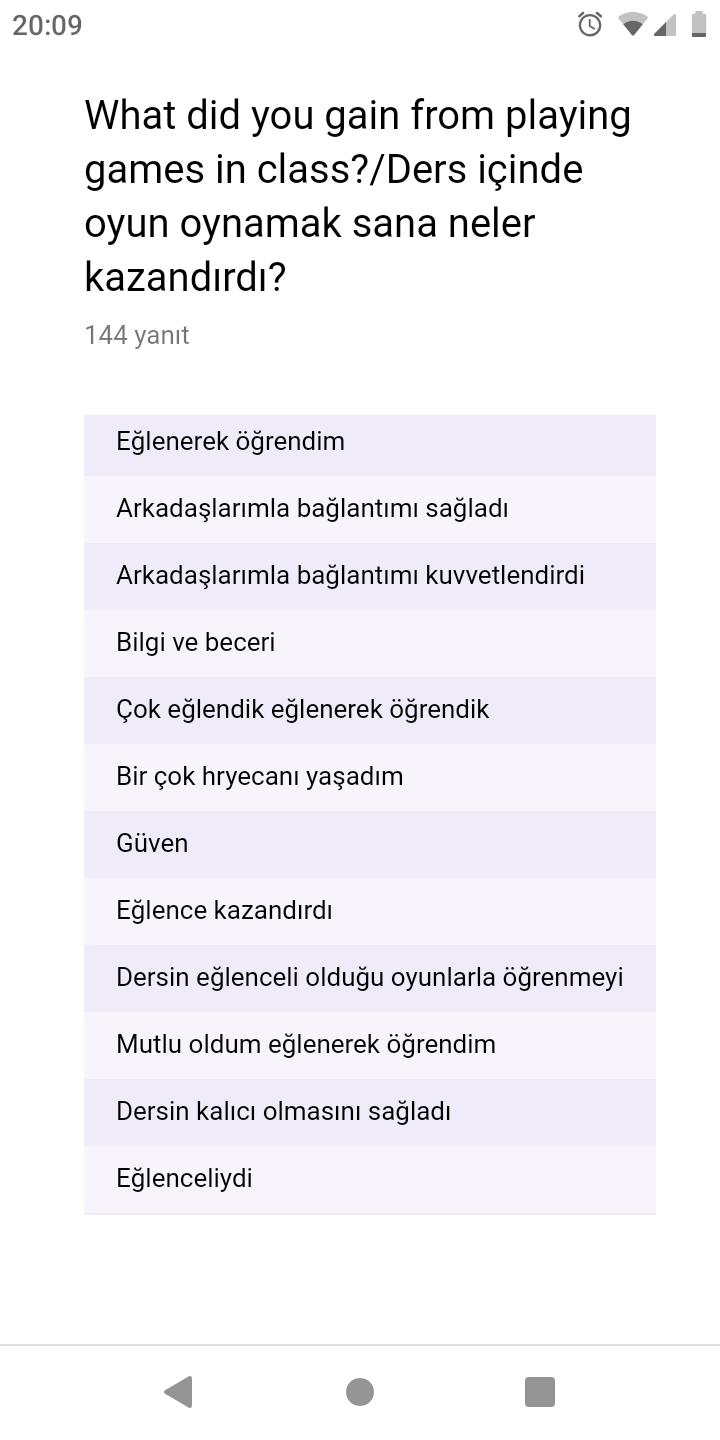 CHİLDREN GAMES OLIMPICS PROJECTS STUDENTS SURVEY RESULTS by Özlem Taş - Ourboox.com