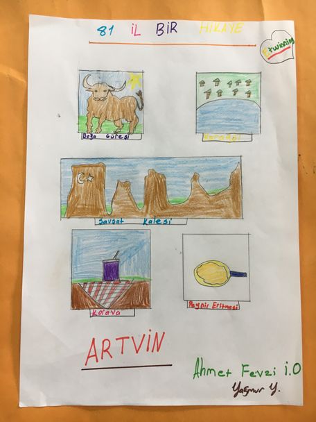 81 İL BİR HİKAYE ÖĞRETMEN ÖĞRENCİ LOGO VE AFİŞLERİ by yasemin akay - Illustrated by YASEMİN AKAY - Ourboox.com