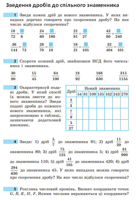 6 клас. Звичайні дроби та дії з ними by Oksana - Ourboox.com