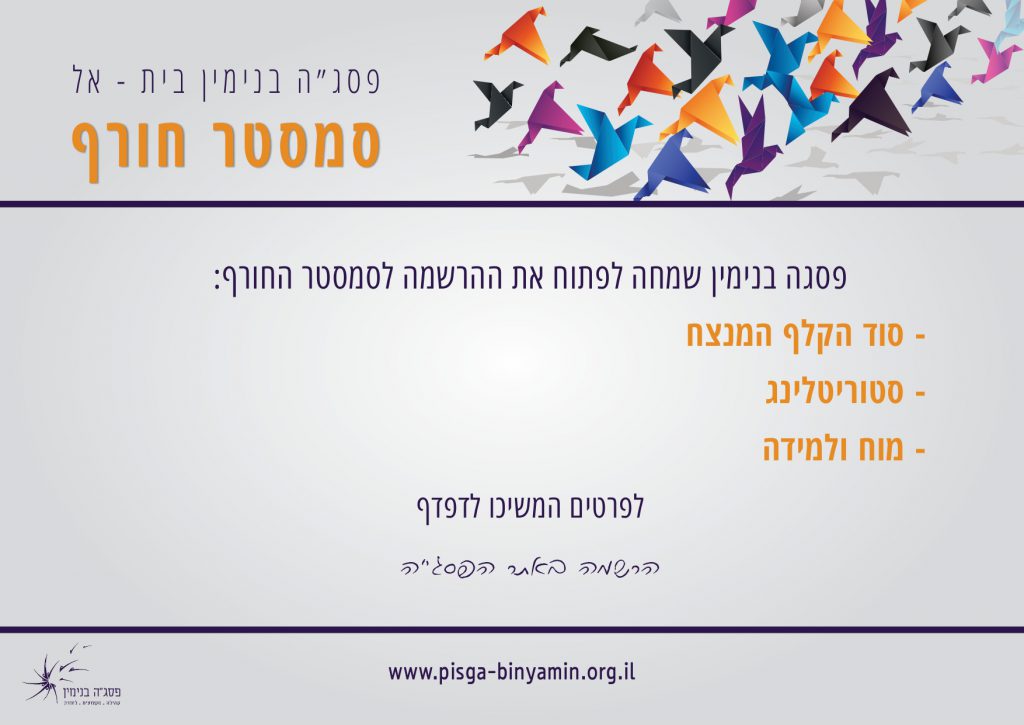 סמסטר חורף פסג”ה בנימין by aviva shalev - Illustrated by פסג