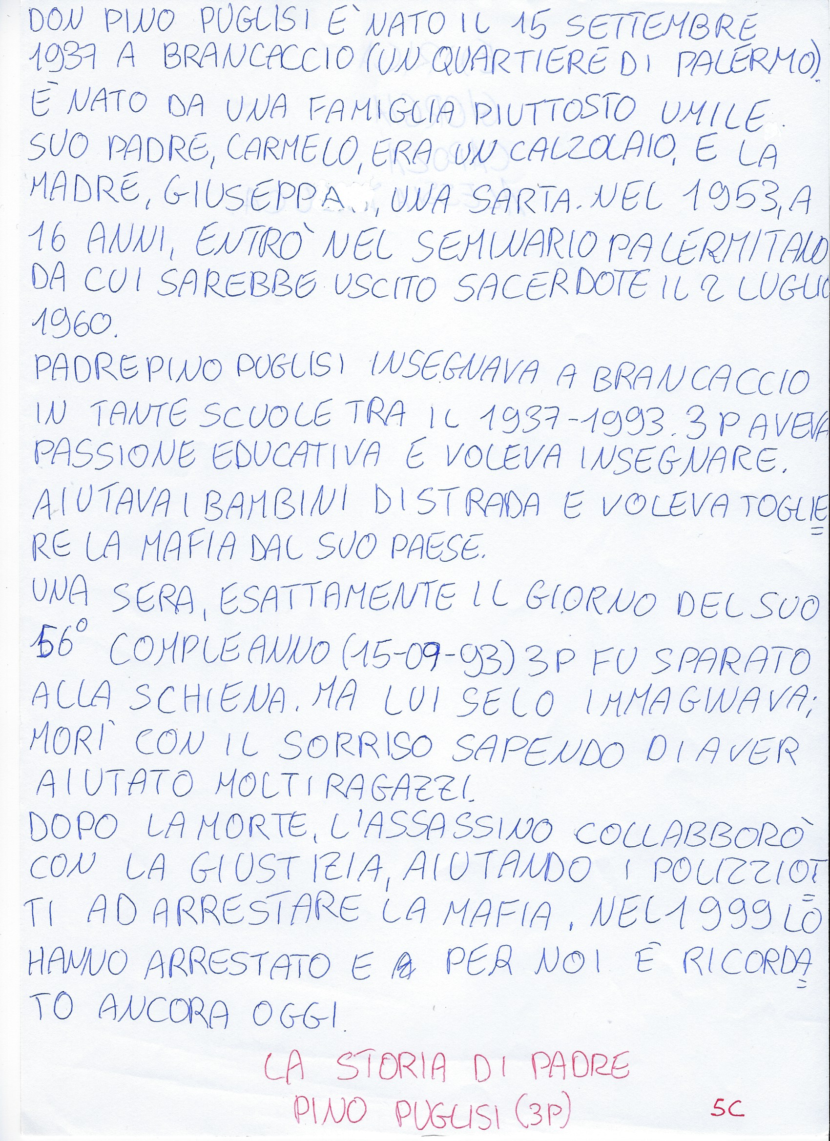 Padre Pino Puglisi: testimone di fede e di speranza by Rosaria Ricciardo - Illustrated by 5 A-B-C-D / Anno Scolastico 2017-18 /      8° I.C. "E. Vittorini" - SIRACUSA - Ourboox.com