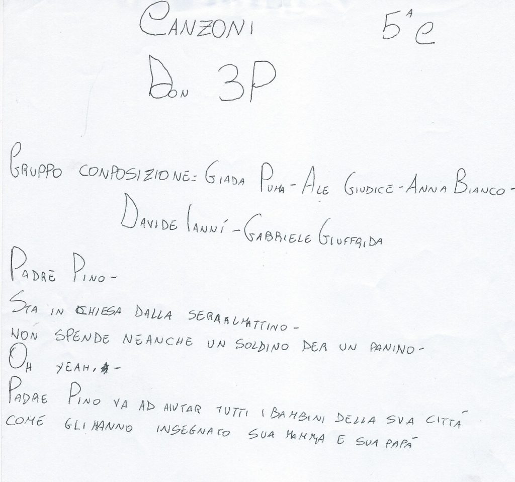 Padre Pino Puglisi: testimone di fede e di speranza by Rosaria Ricciardo - Illustrated by 5 A-B-C-D / Anno Scolastico 2017-18 /      8° I.C. "E. Vittorini" - SIRACUSA - Ourboox.com