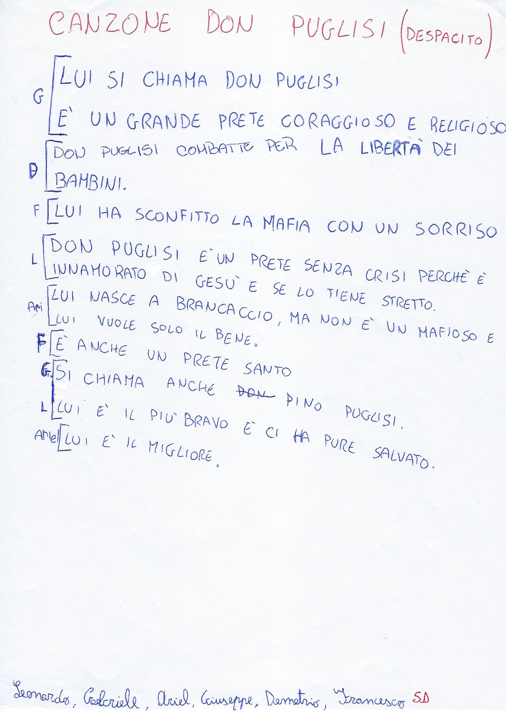 Padre Pino Puglisi: testimone di fede e di speranza by Rosaria Ricciardo - Illustrated by 5 A-B-C-D / Anno Scolastico 2017-18 /      8° I.C. "E. Vittorini" - SIRACUSA - Ourboox.com