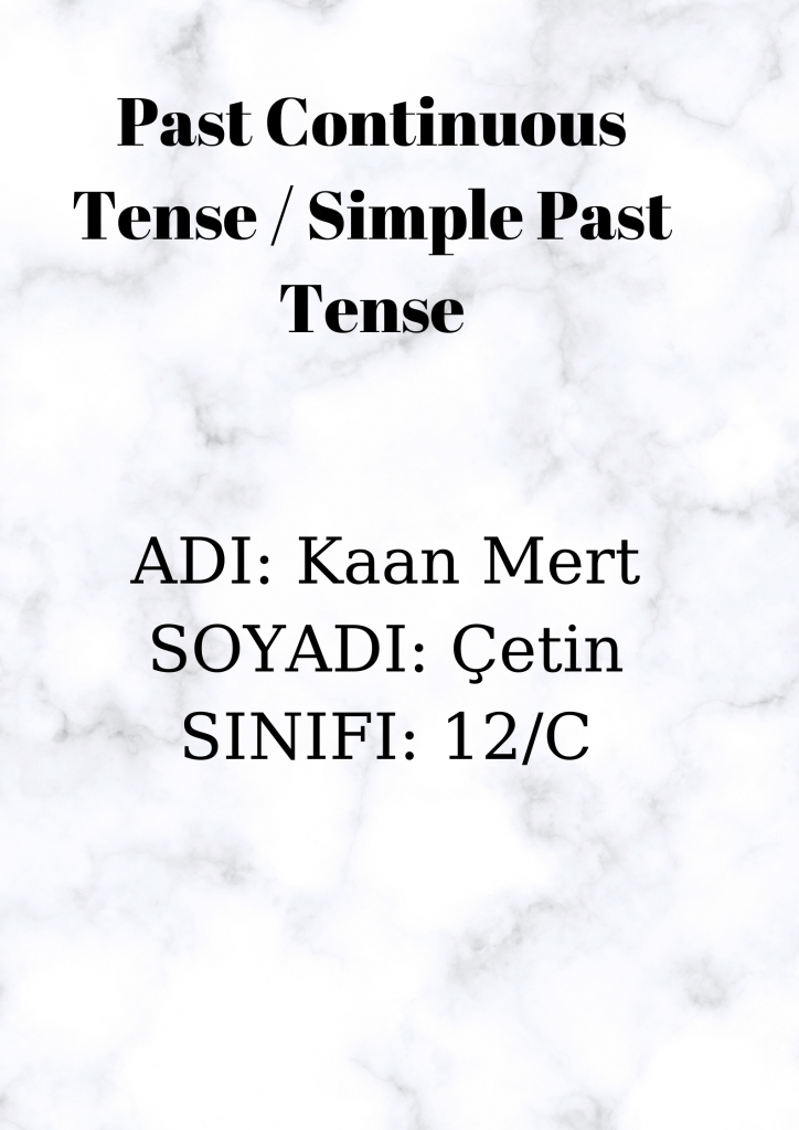 Past Continuous Tense / Simple Past Tense by Kaan Mert Çetin - Ourboox.com